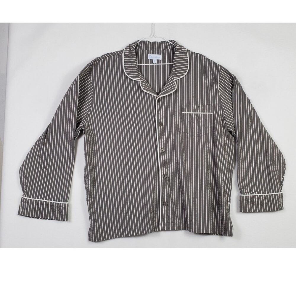 Pajamagram Gray Stripe Classic Button-Front Pajamas, Men Size XL PRE-OWNED